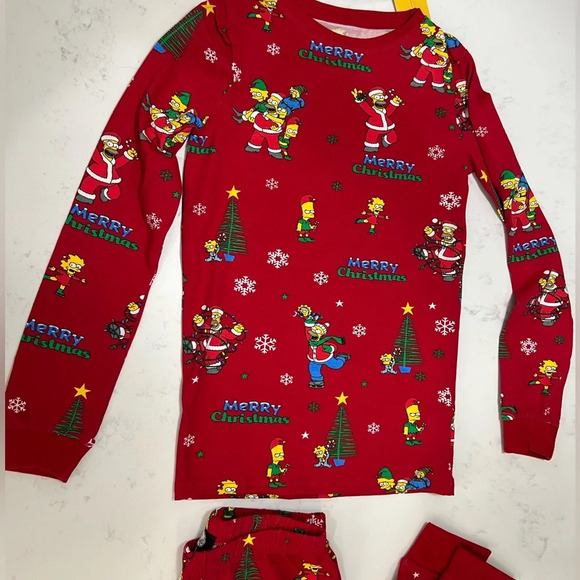 Festive Holiday Kids Pajama Set - Red - Picture 6 of 10